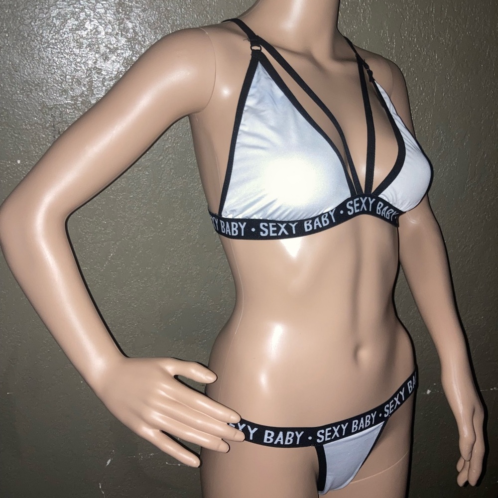 Bra & Thong S White Sexy Baby